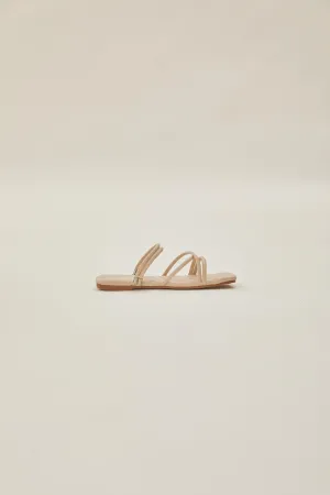 Lea Cross Sandals in Cream