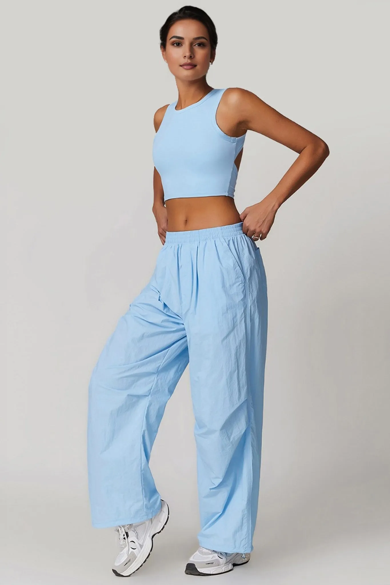 Lightweight Windbreaker Parachute Pants - Blue