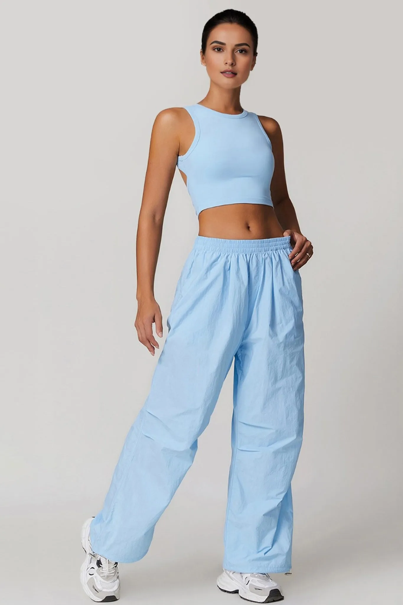 Lightweight Windbreaker Parachute Pants - Blue