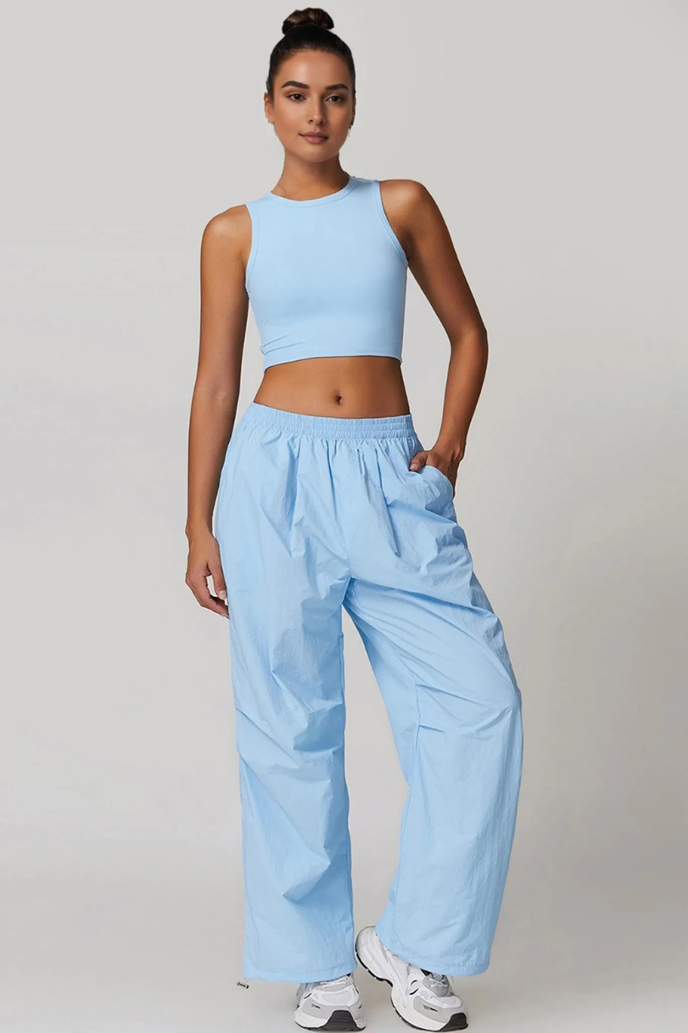 Lightweight Windbreaker Parachute Pants - Blue