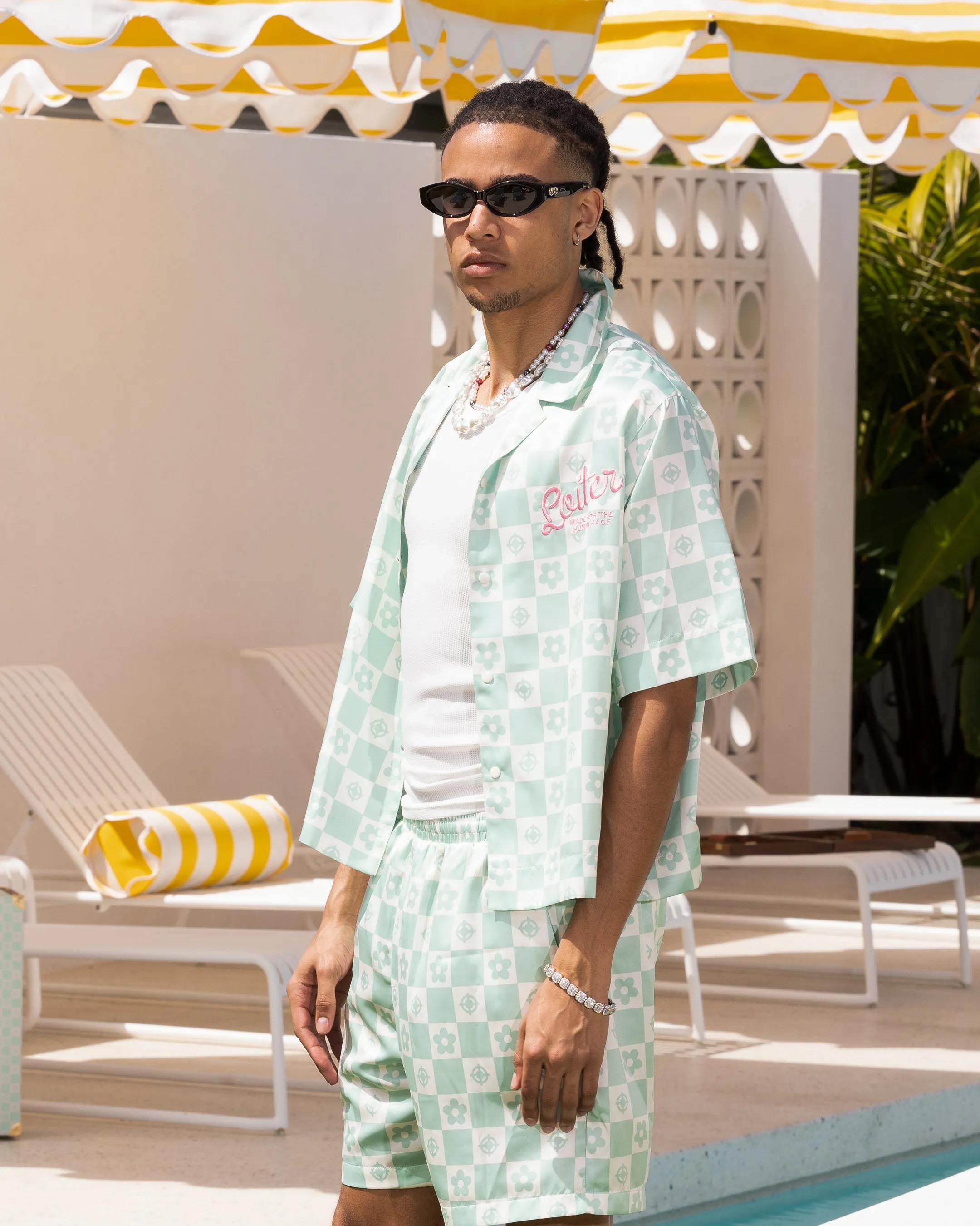 Loiter Midsummer Button Up Shirt Sage Green