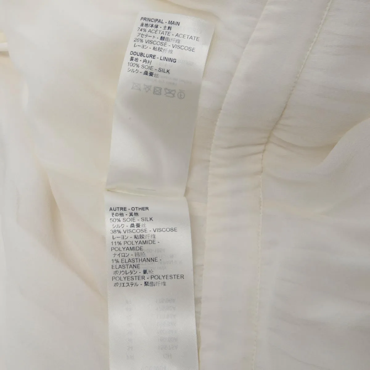 Louis Vuitton White Silk Crepe Monogram Fluid Mini Dress FR 38
