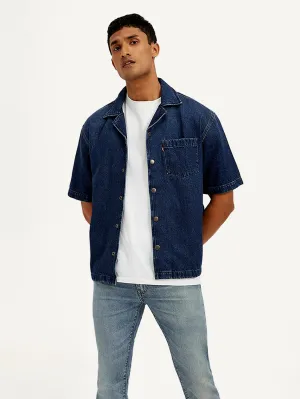 Men's Resort Collar Solid Oversized Shirt