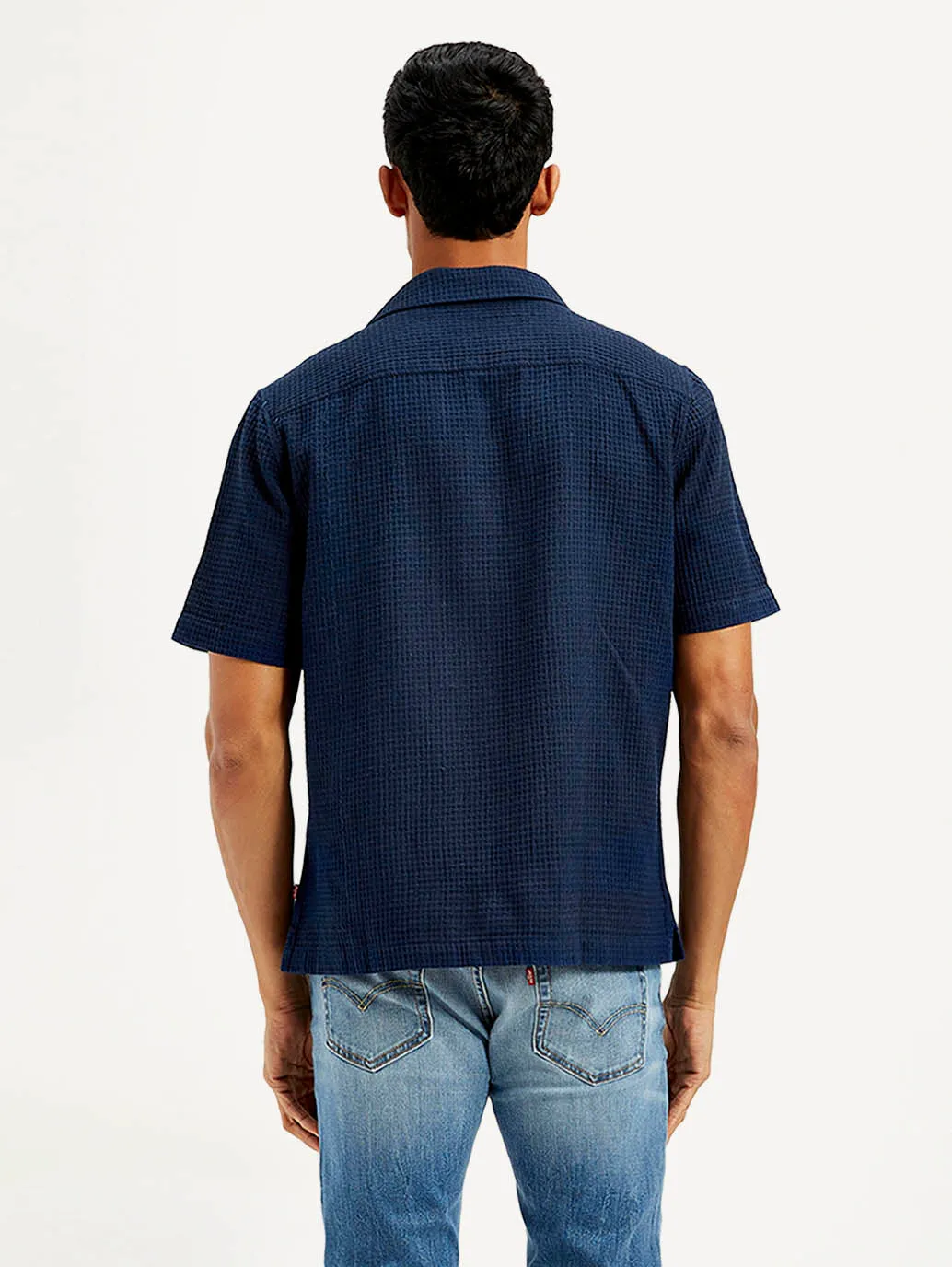 Men's Resort Collar Textured Relaxed Fit Shirt