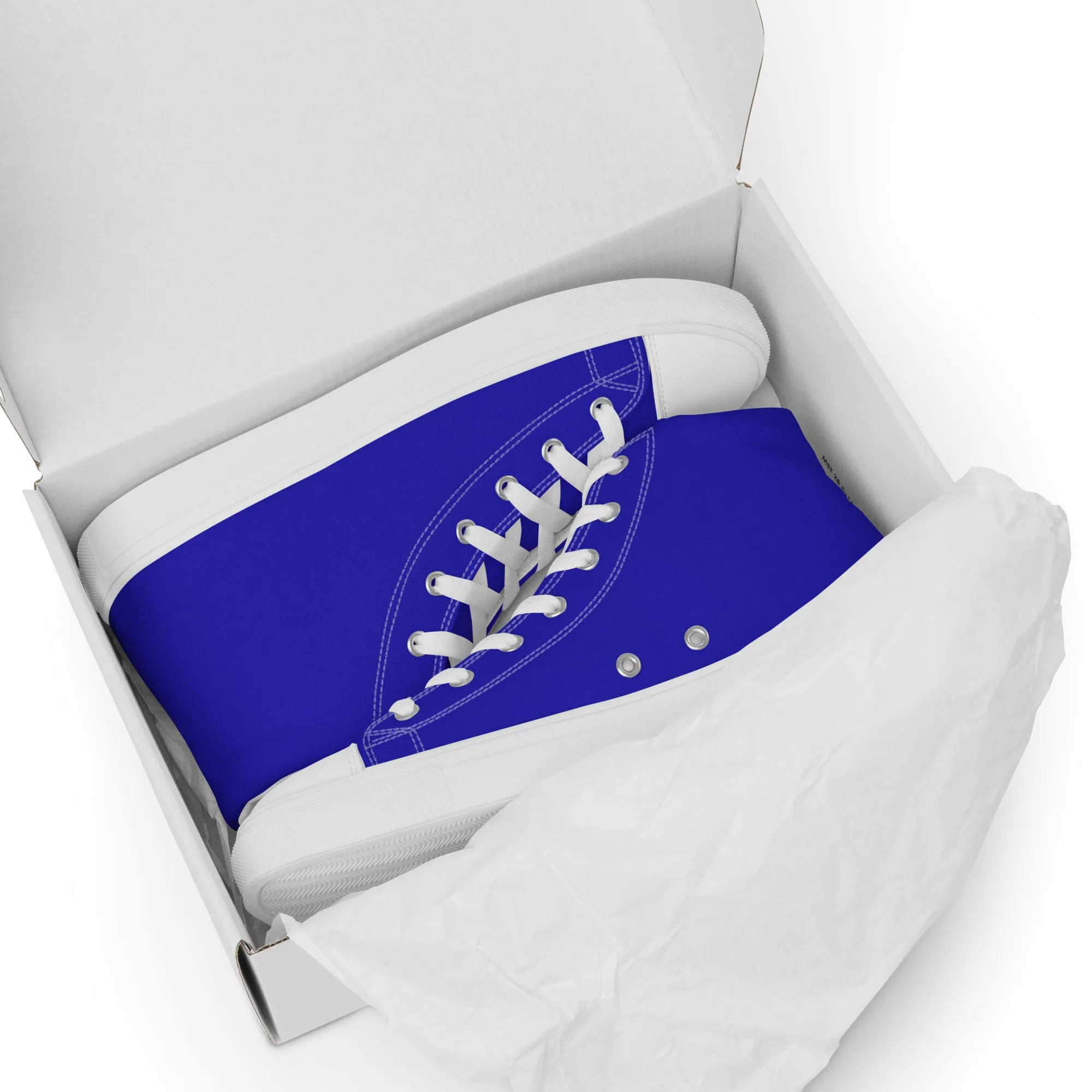 Men’s Royal Blue high top canvas shoes, Men's blue high top sneakers