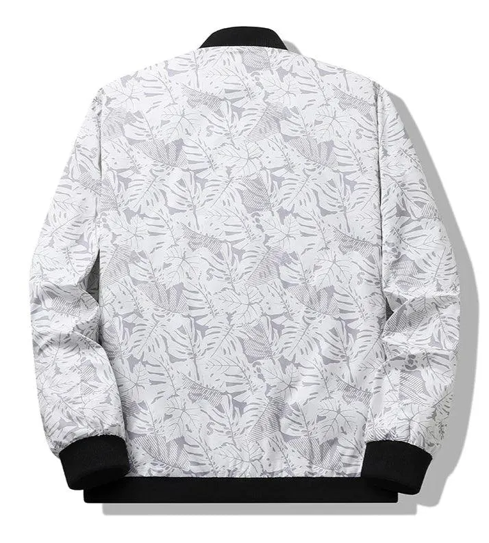 Men's Spring Autumn Printed Windbreaker - Slim Fit Bomber Jacket