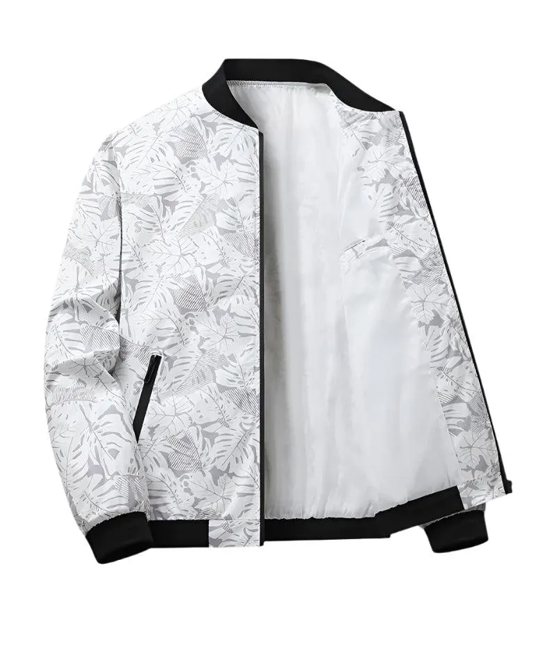 Men's Spring Autumn Printed Windbreaker - Slim Fit Bomber Jacket