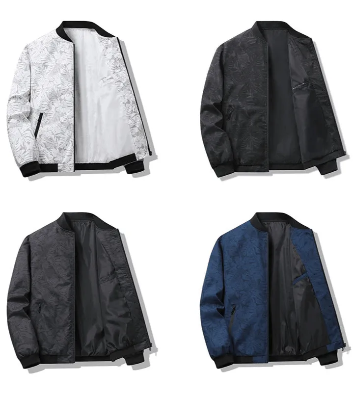 Men's Spring Autumn Printed Windbreaker - Slim Fit Bomber Jacket