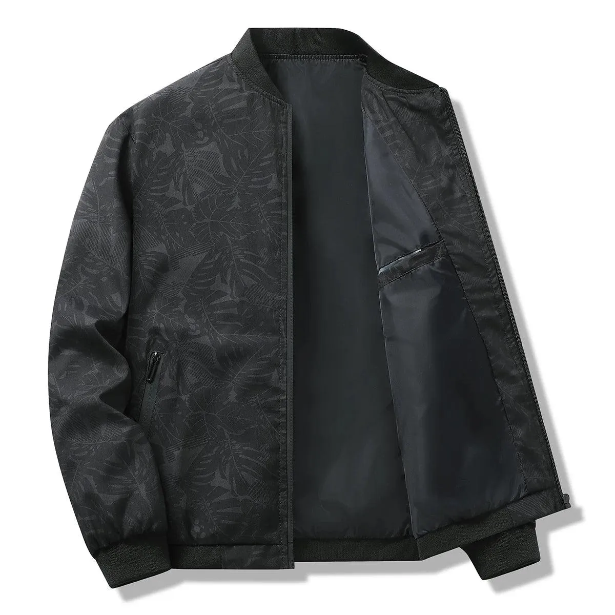 Men's Spring Autumn Printed Windbreaker - Slim Fit Bomber Jacket