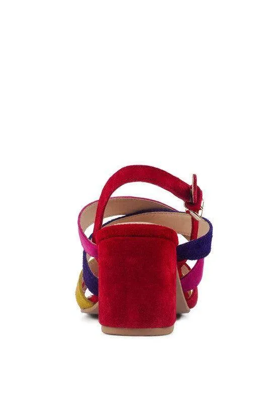 Mon Lapin High Block Heel Leather Sandal