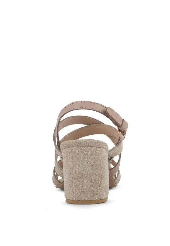 Mon Lapin High Block Heel Leather Sandal