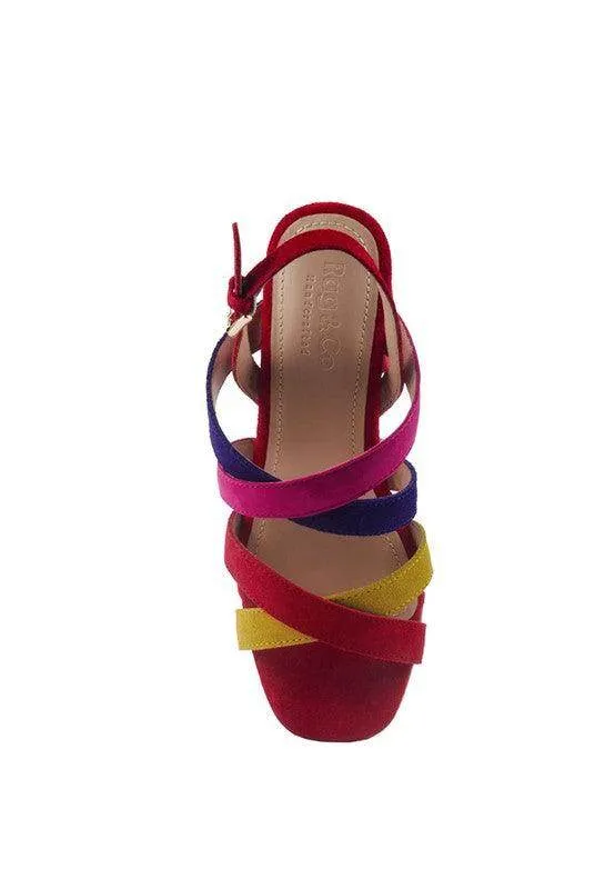 Mon Lapin High Block Heel Leather Sandal