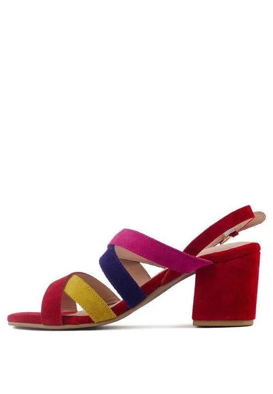 Mon Lapin High Block Heel Leather Sandal