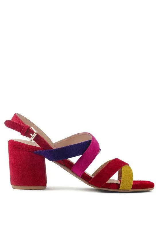 Mon Lapin High Block Heel Leather Sandal