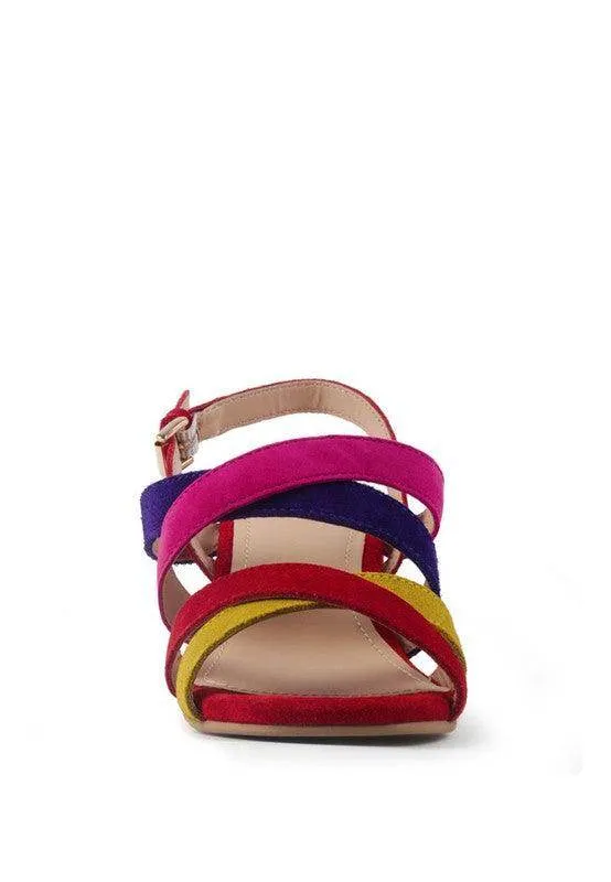 Mon Lapin High Block Heel Leather Sandal