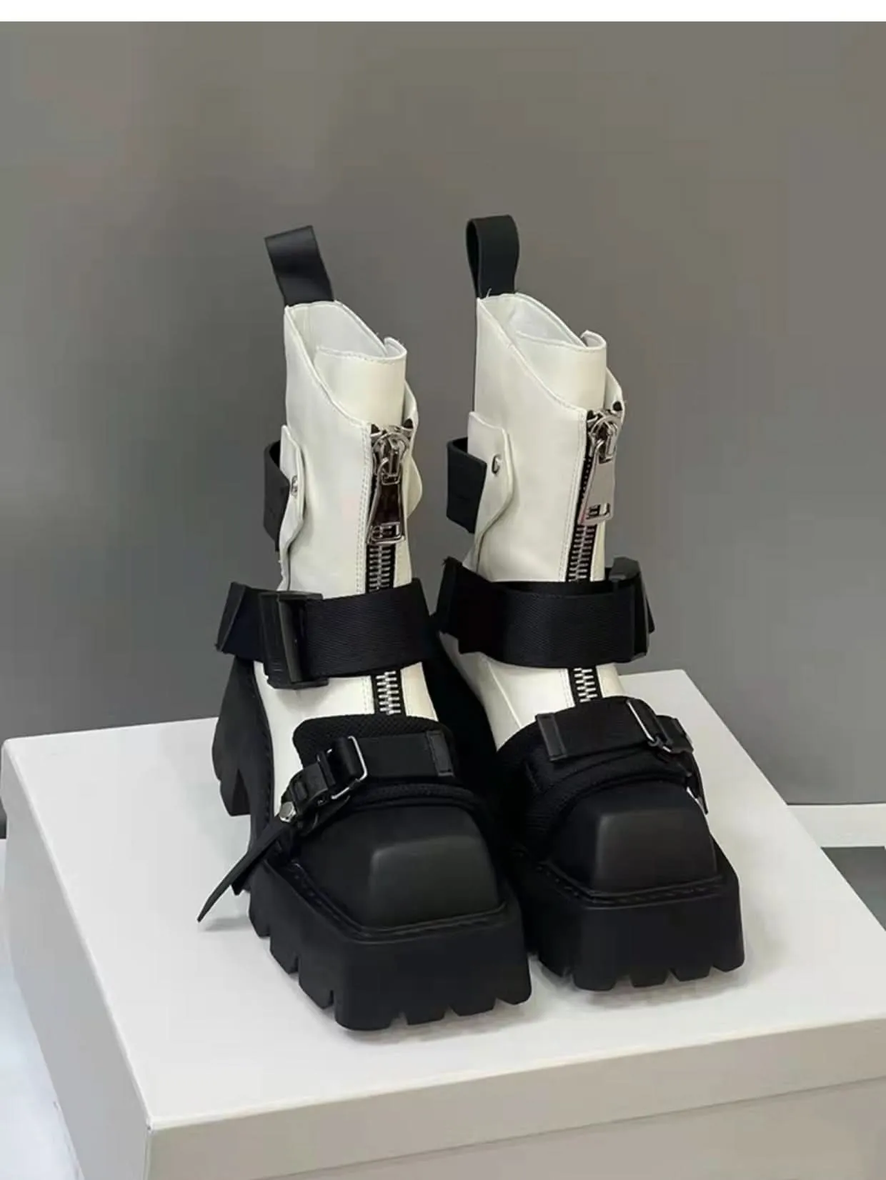Moto Boots for Women with Square Heel & Zipper | Stylish