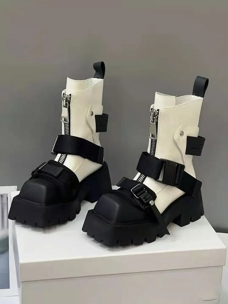 Moto Boots for Women with Square Heel & Zipper | Stylish
