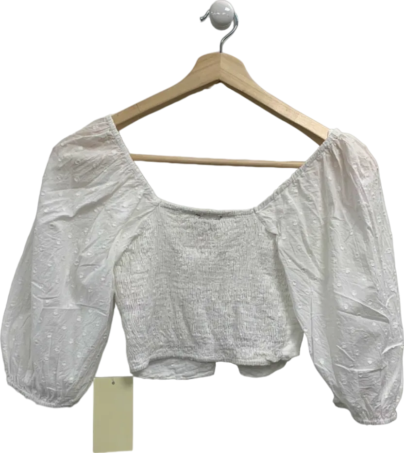 Nobody's Child White Ruched Top UK 6