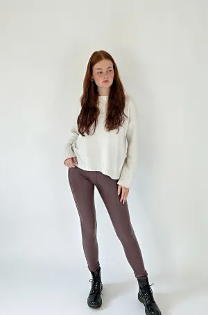 ONLY M - Lether Leggings, Mid-Waist, Skinny Fit, Bordaux