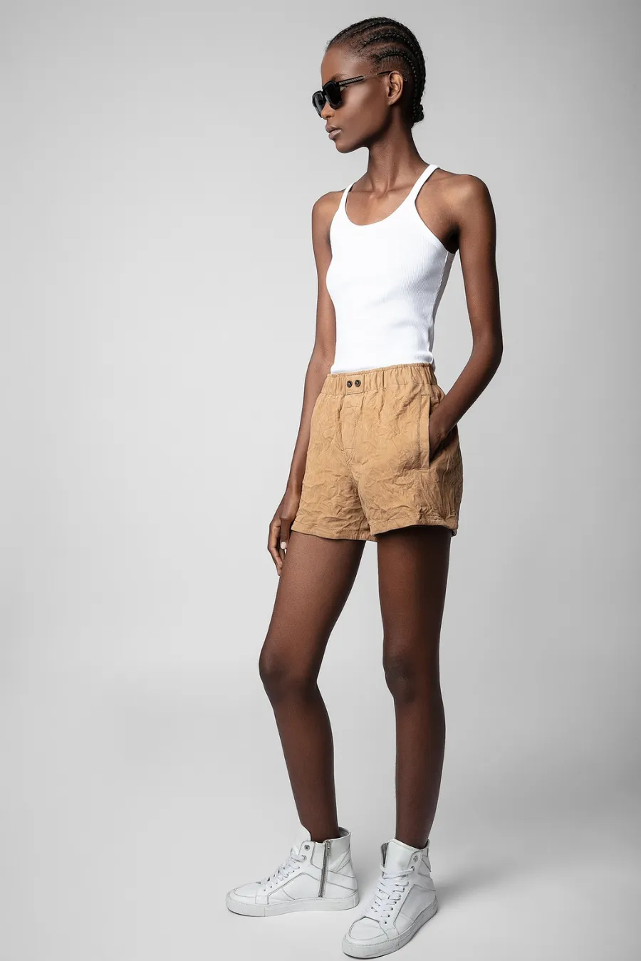Paxi Suede Short Cognac