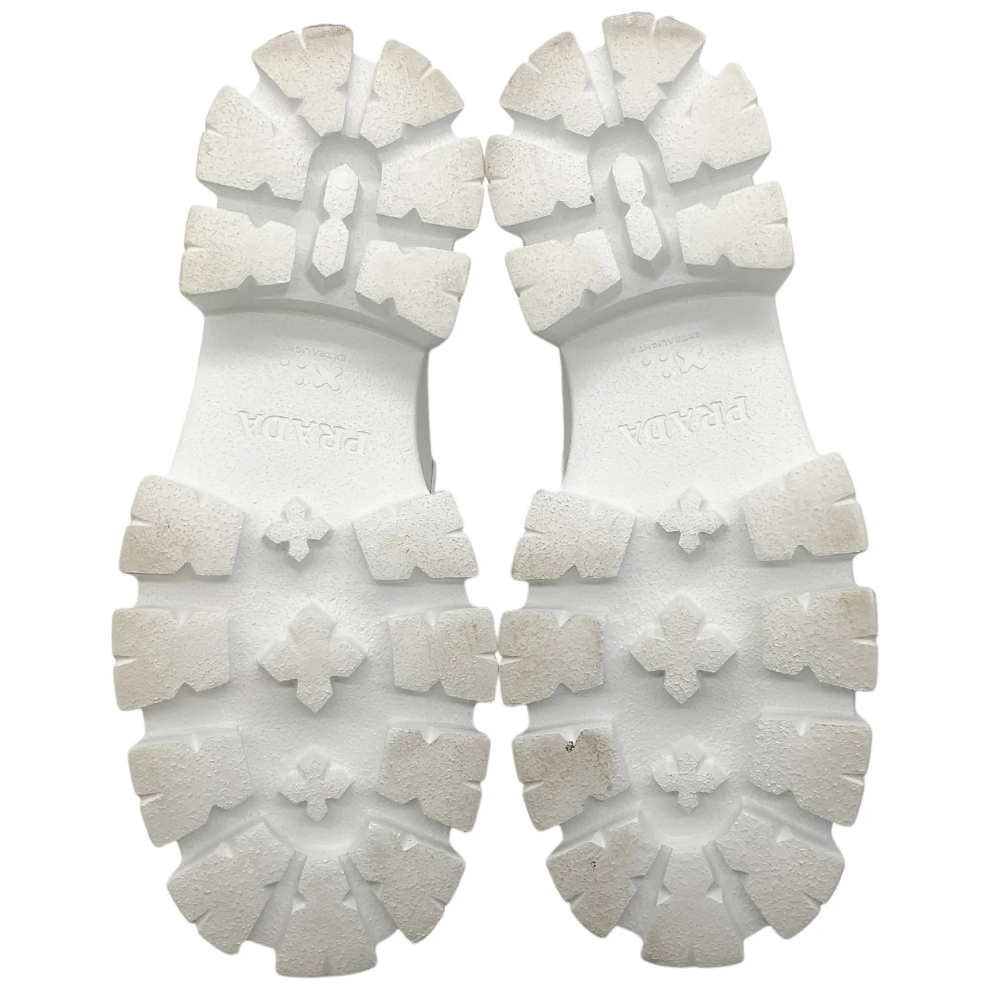 Prada White Leather Monolith Chunky Loafers