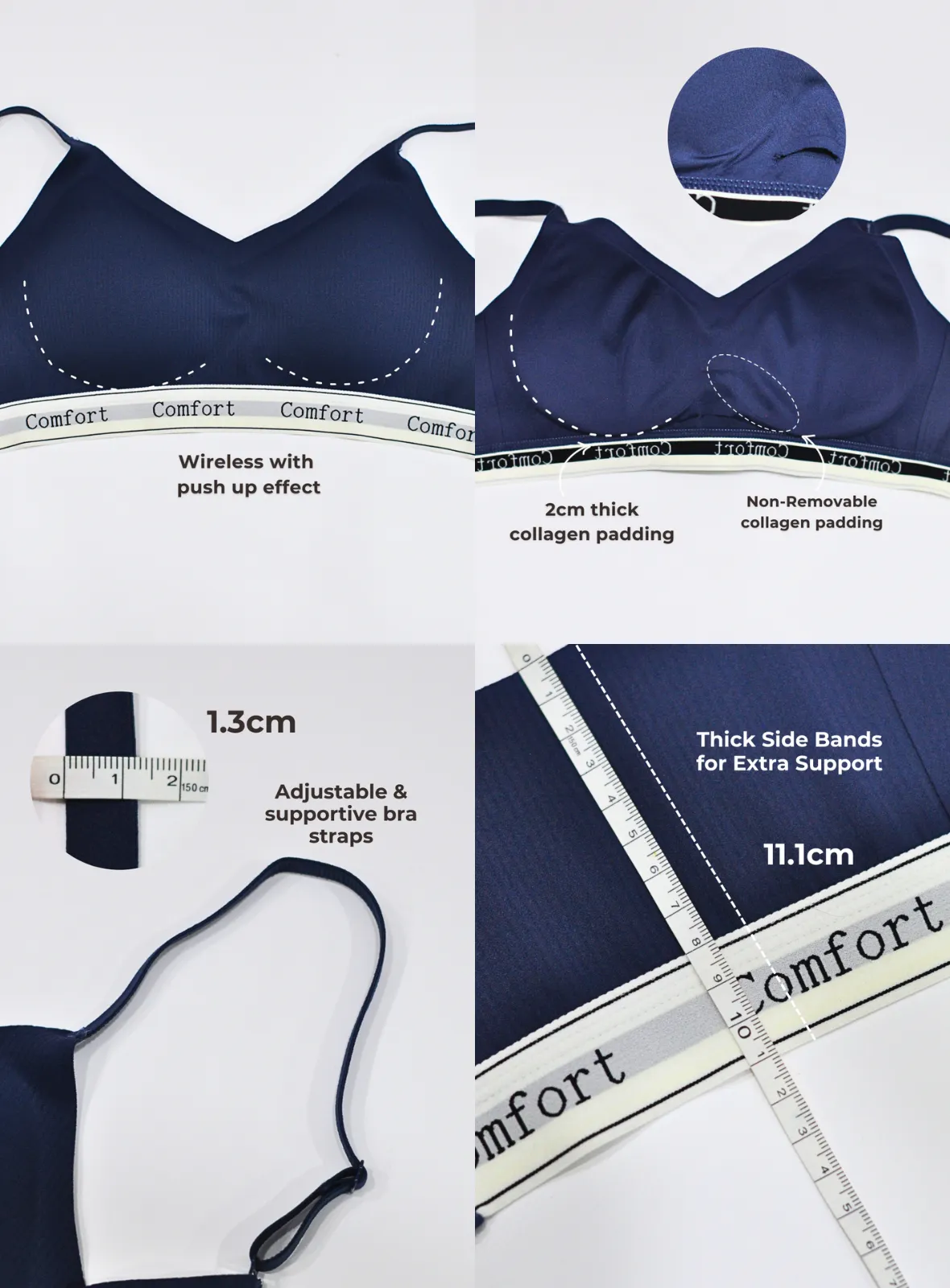 Premium Naya Seamless Ice Silk Set in Navy