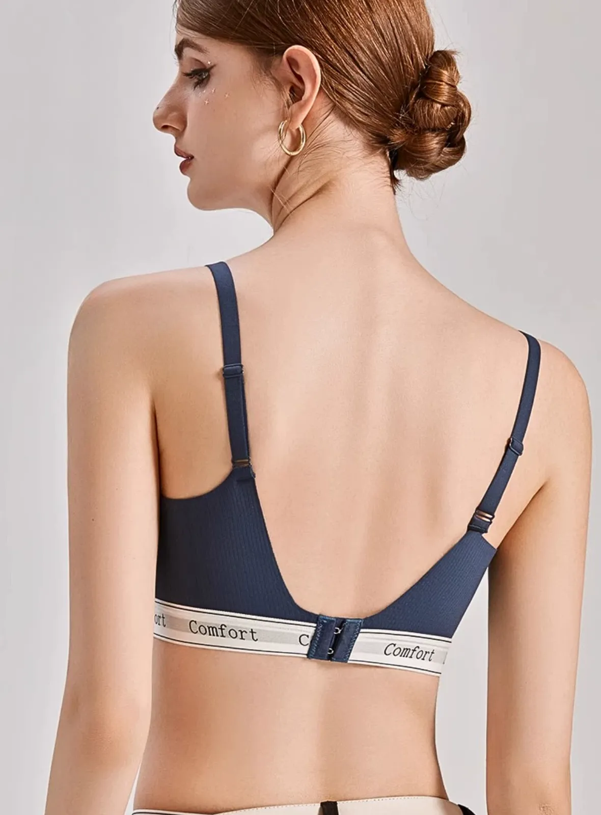 Premium Naya Seamless Ice Silk Set in Navy