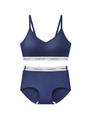 Premium Naya Seamless Ice Silk Set in Navy