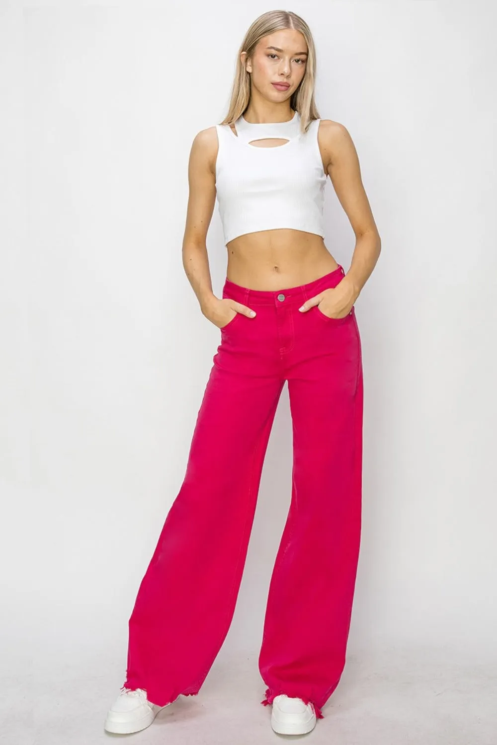 RISEN Pop High Rise Wide Leg Jeans