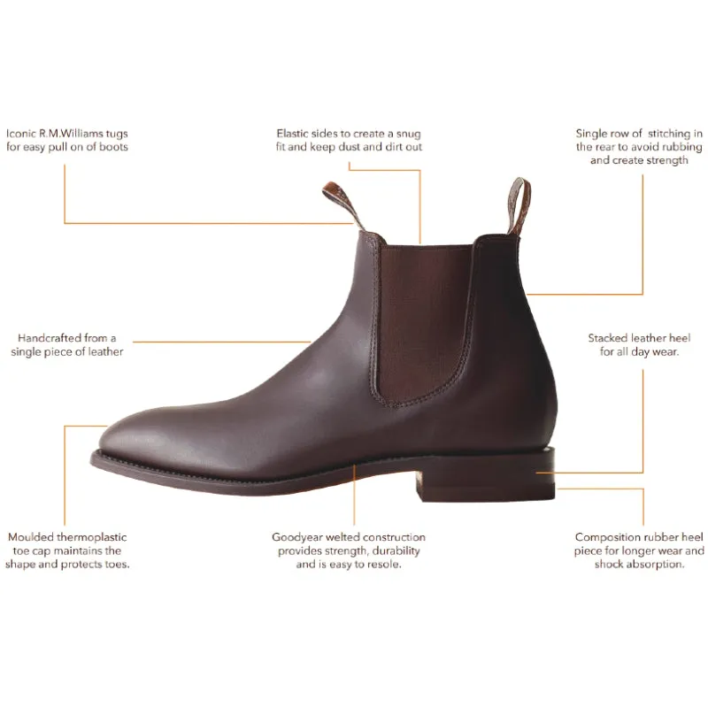 R.M.Williams Comfort Craftsman Kangaroo Mens Boots - Chestnut