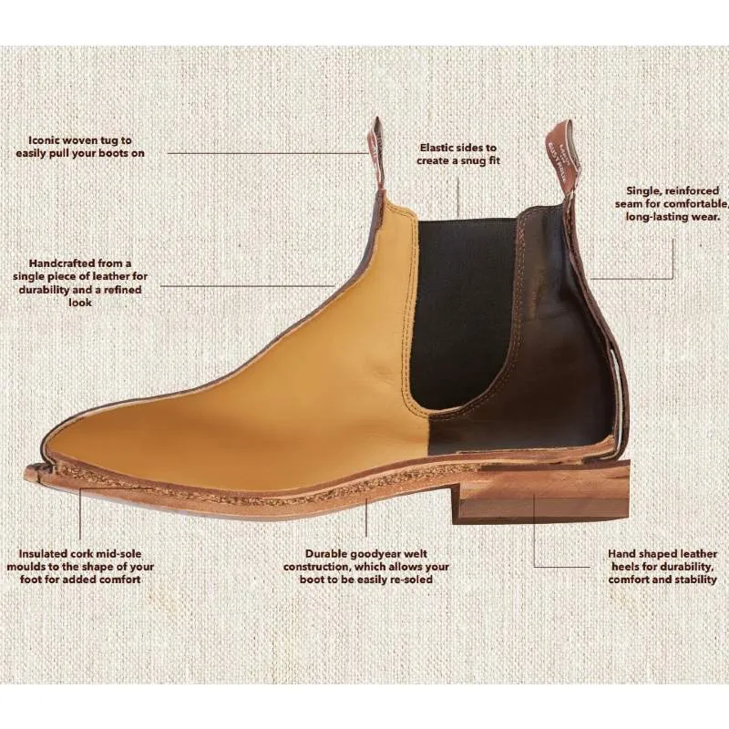 R.M.Williams Comfort Craftsman Kangaroo Mens Boots - Chestnut