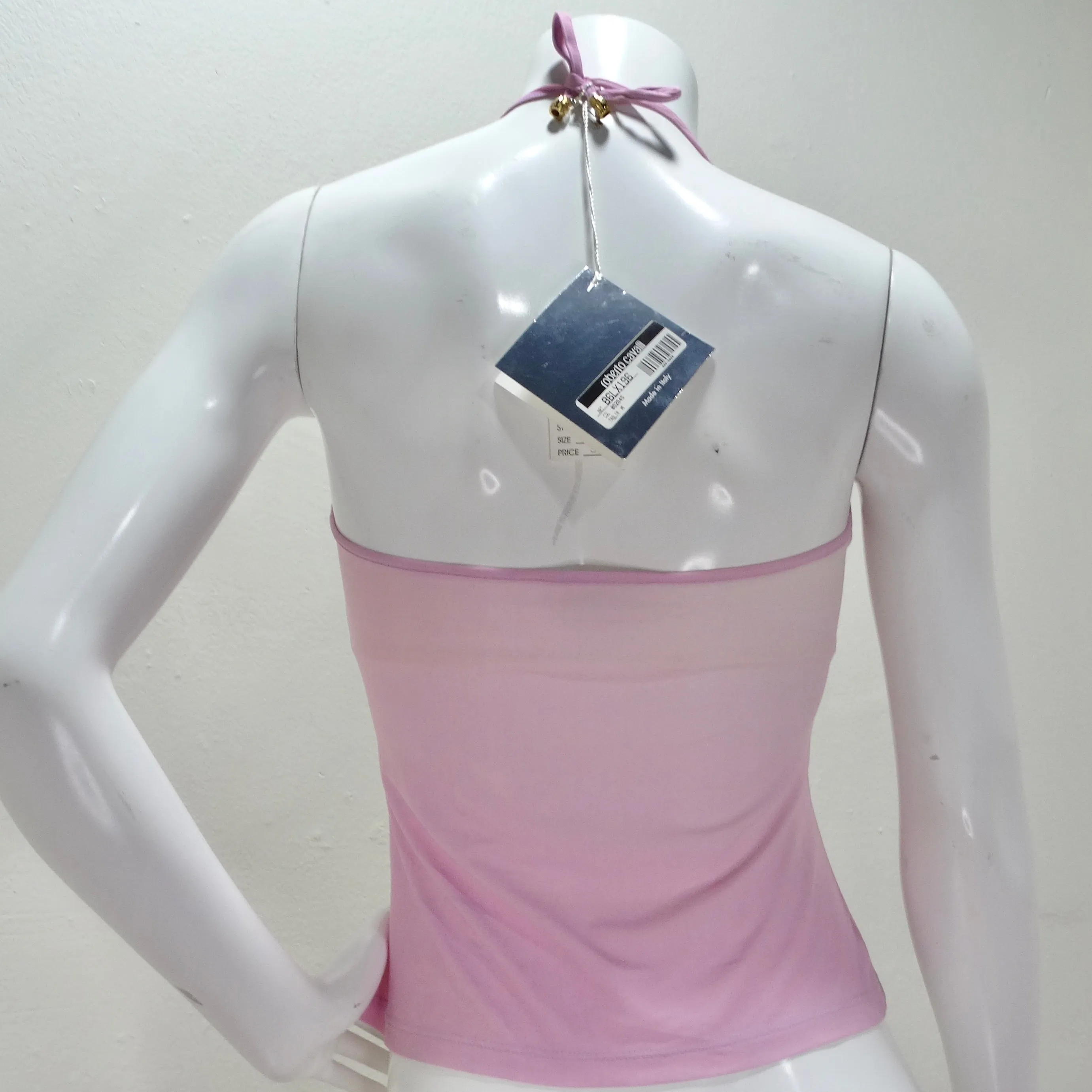 Roberto Cavalli Spring/Summer 2000 Pink Crystal Halter Top