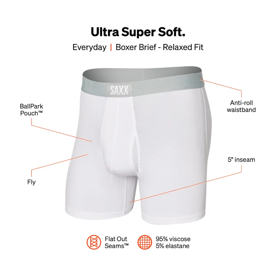SAXX Ultra Super Soft Boxer Brief Fly SXBB30F - WHI