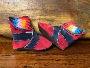 Size 19 Baby Ninja Boots - Red and Black Rainbow