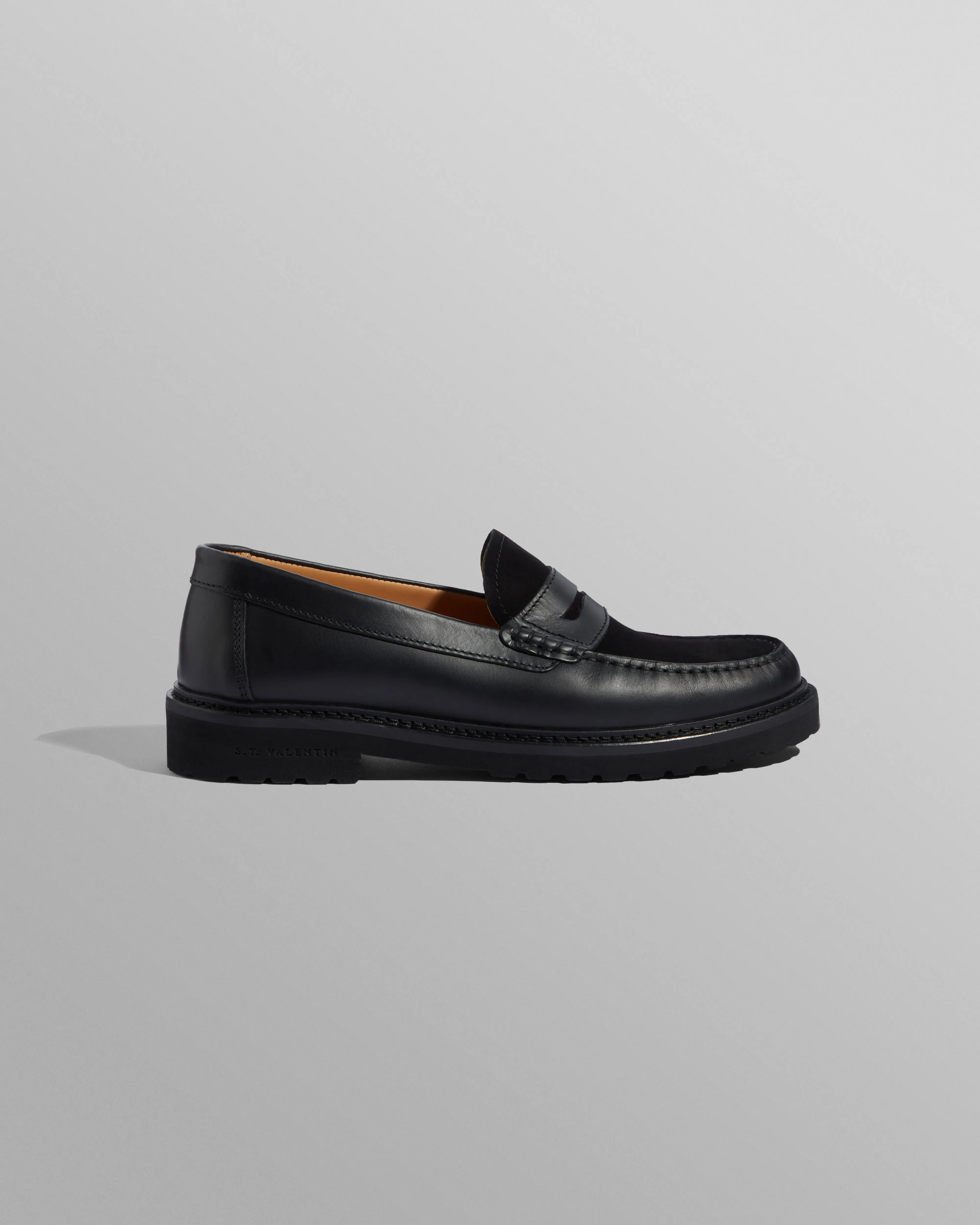 S.T. Valentin - Black Smooth Leather And Suede Loafers