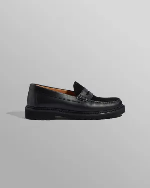S.T. Valentin - Black Smooth Leather And Suede Loafers