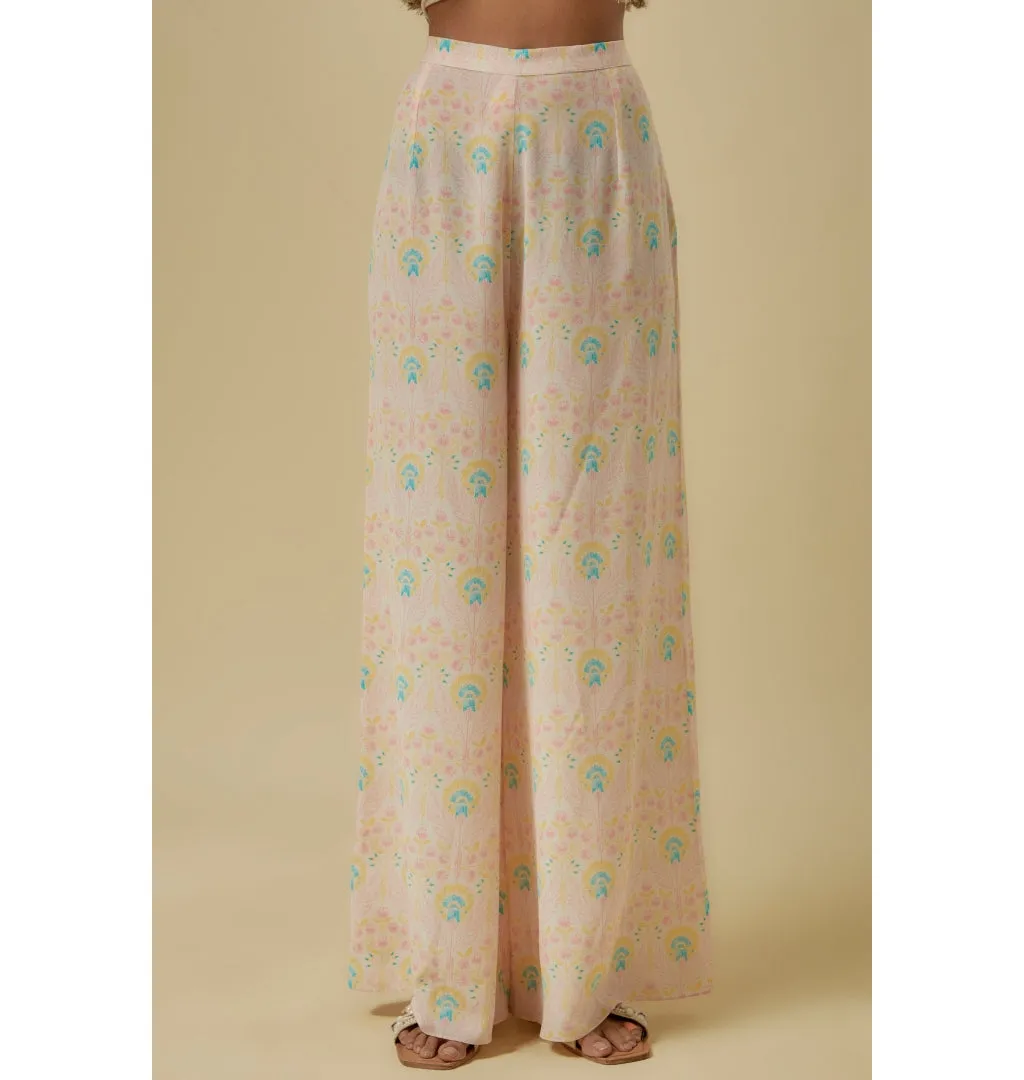 Stone Flower Butta Crepe Embroidered Yoke Kurta Set