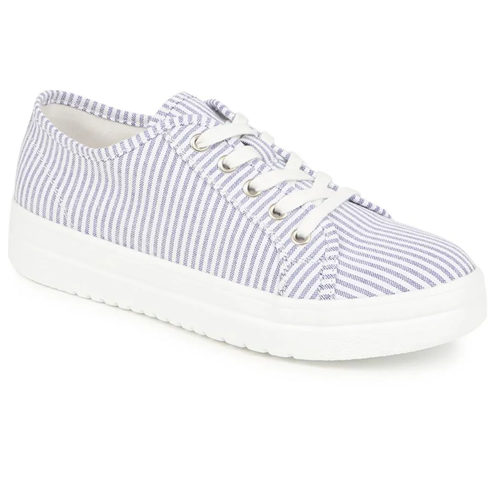 Stripy Canvas Trainers  - WBINS39152 / 325 921