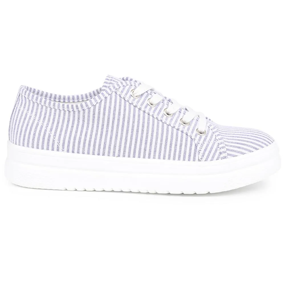Stripy Canvas Trainers  - WBINS39152 / 325 921