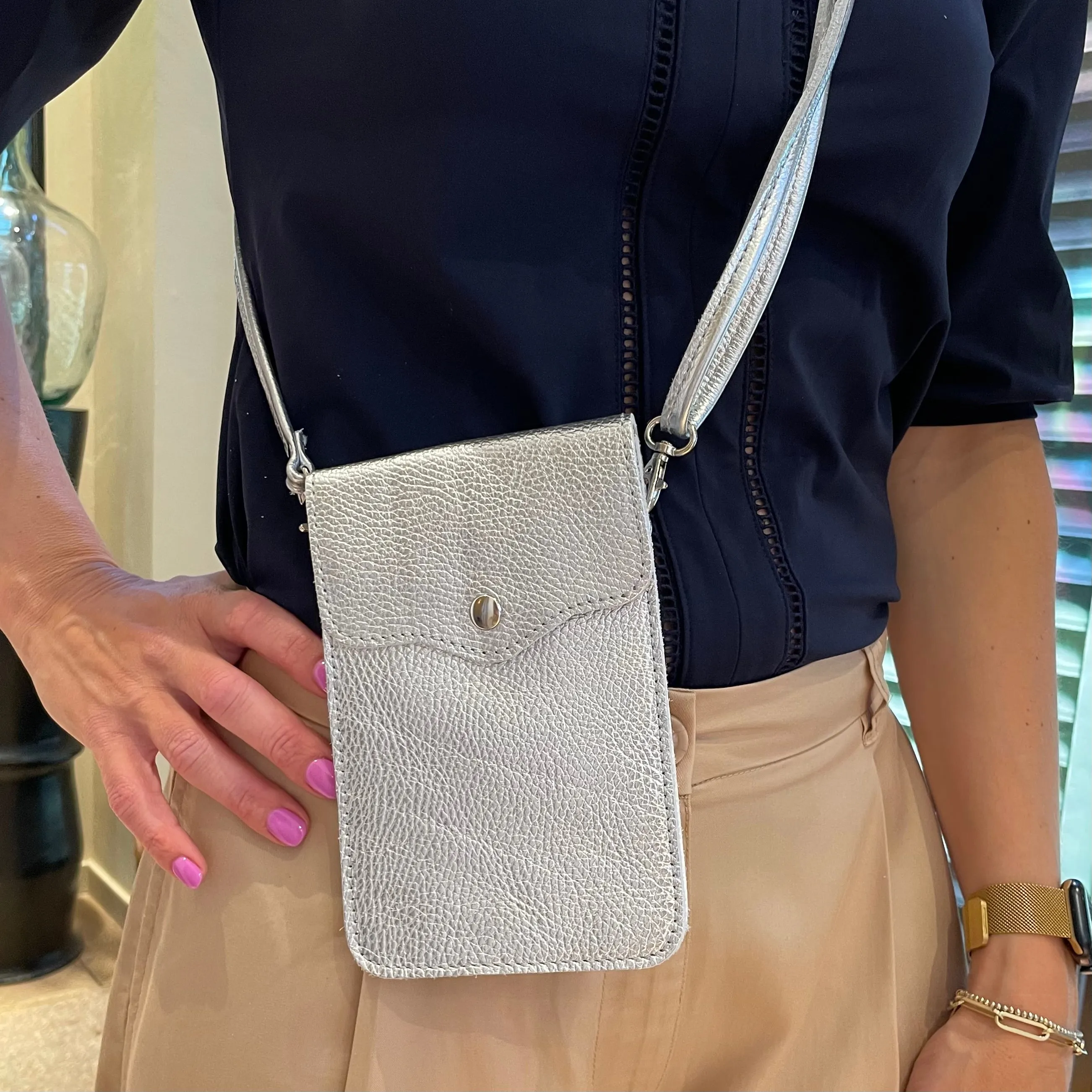 Tas Pona Leder Zilver