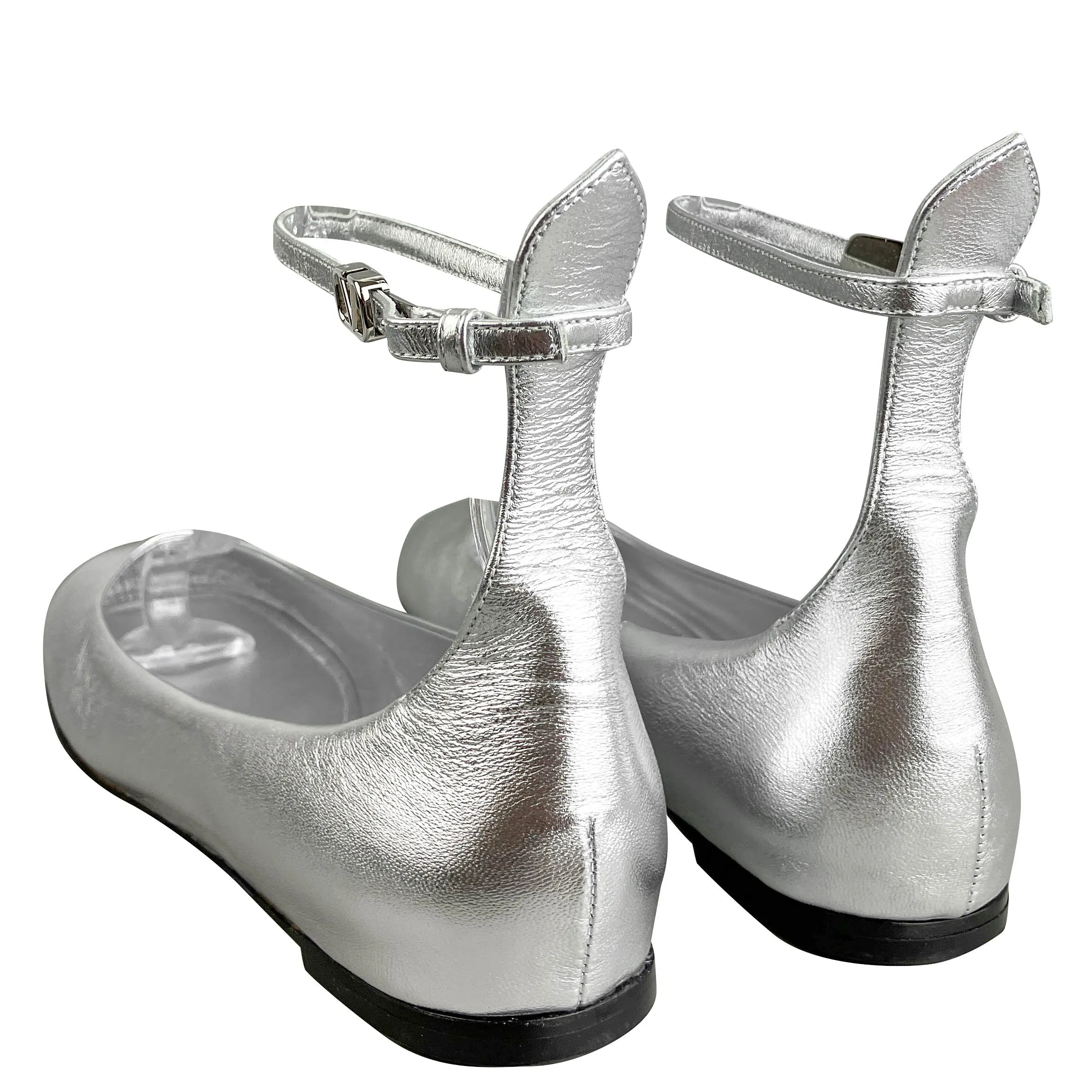 Valentino Ballerina Flats in Silver
