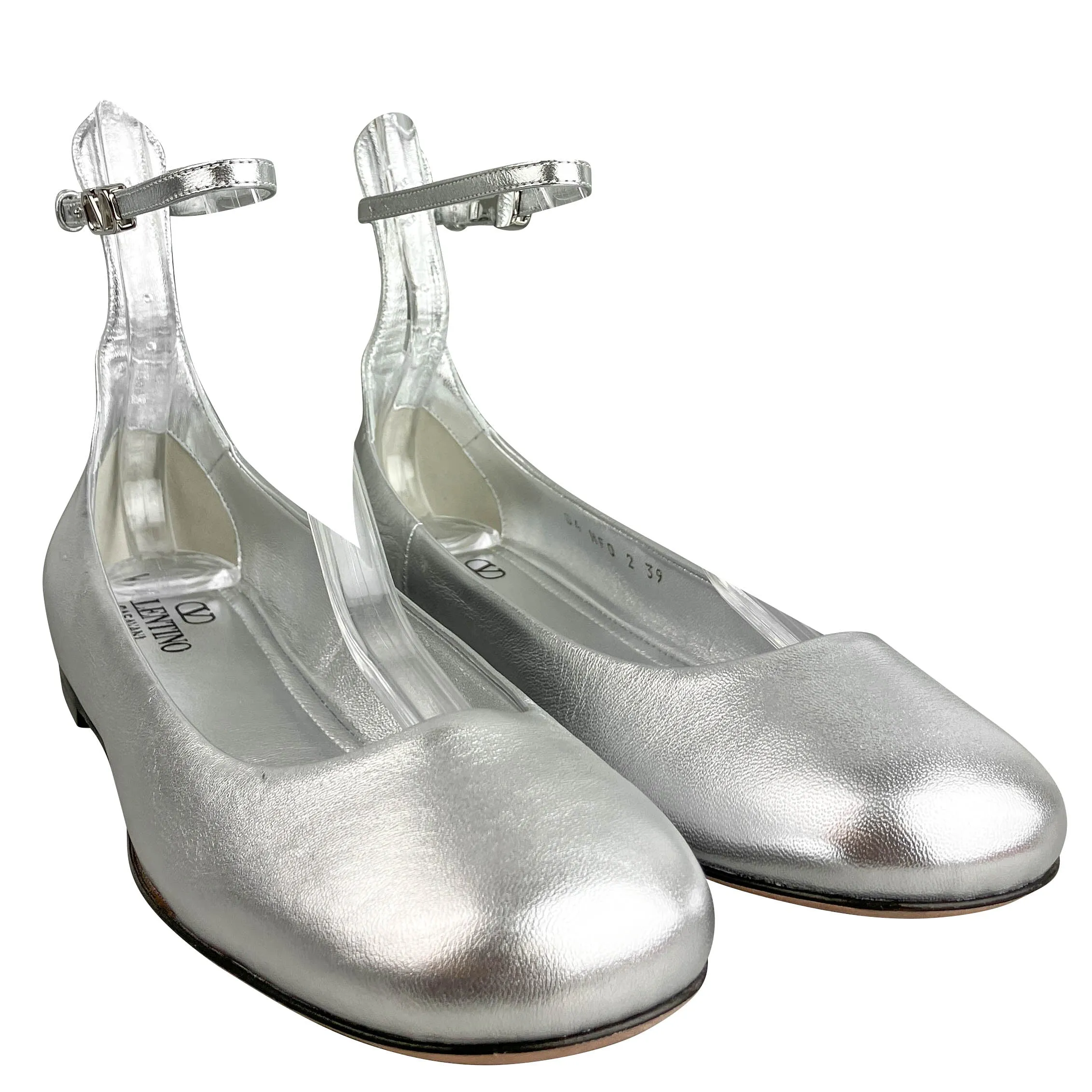 Valentino Ballerina Flats in Silver