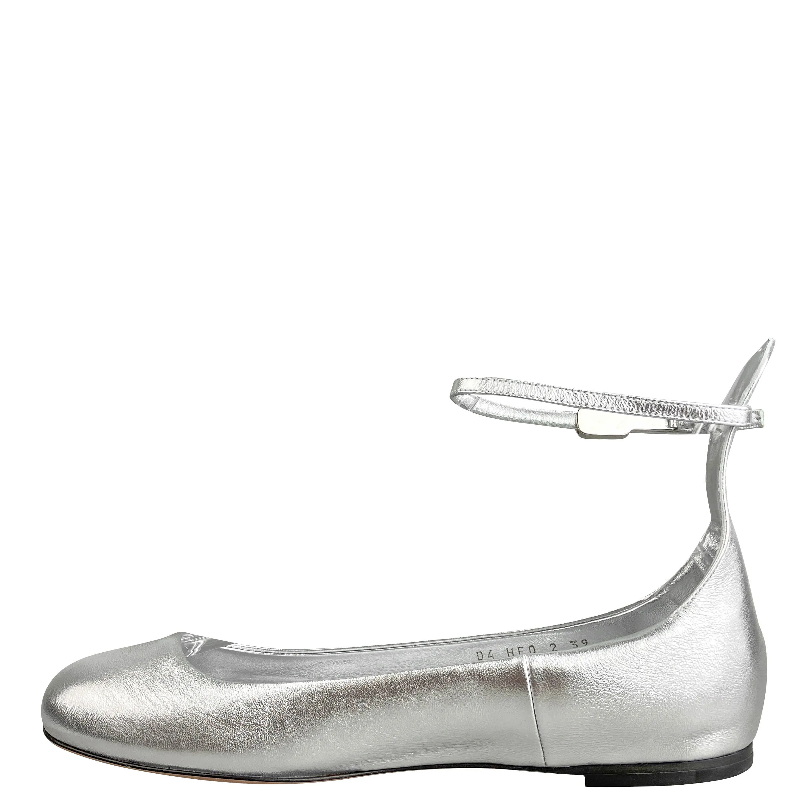 Valentino Ballerina Flats in Silver
