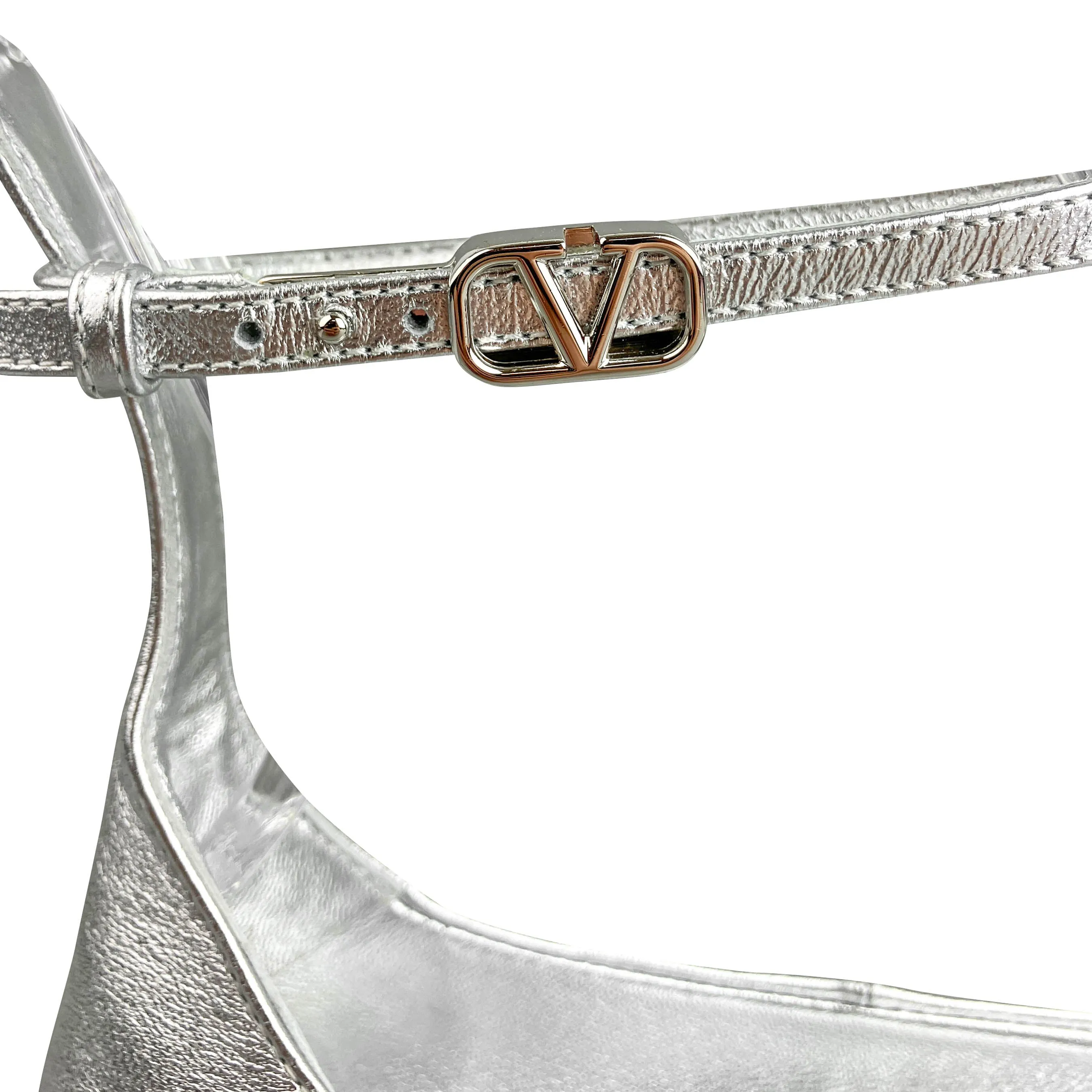Valentino Ballerina Flats in Silver