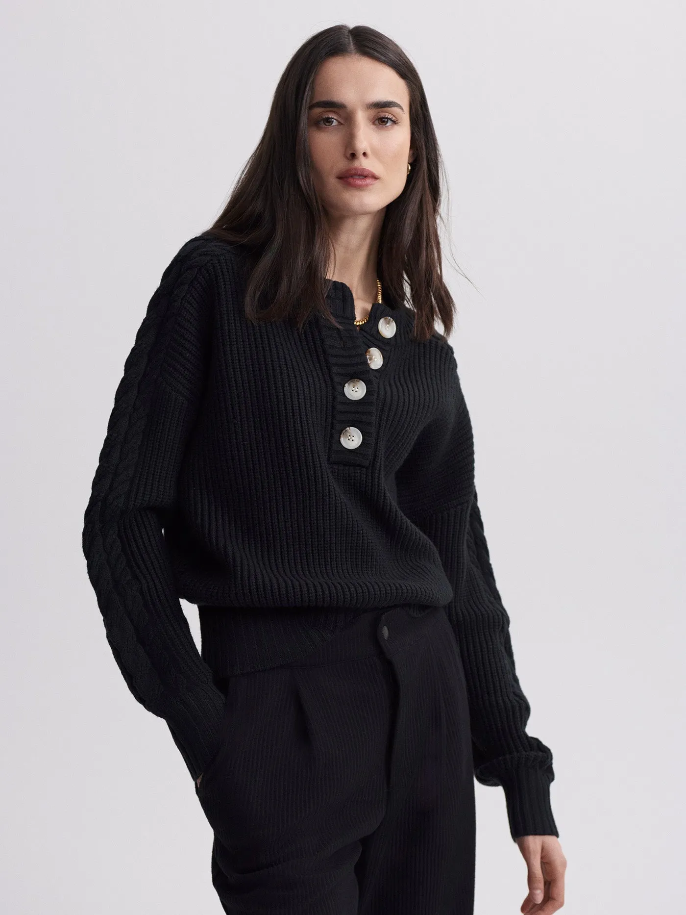 Vera Button Neck Sweater