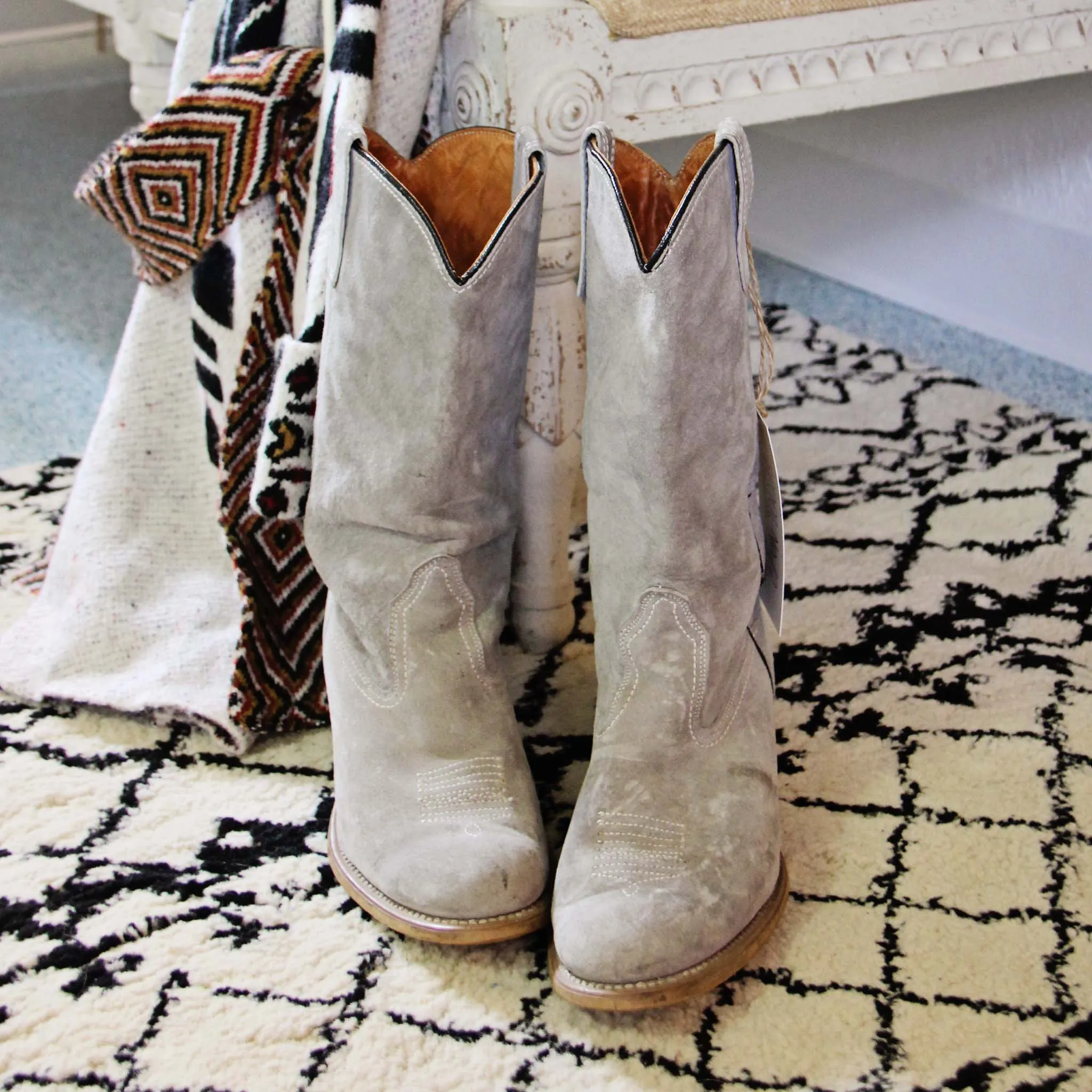 Vintage Gray Suede Boots