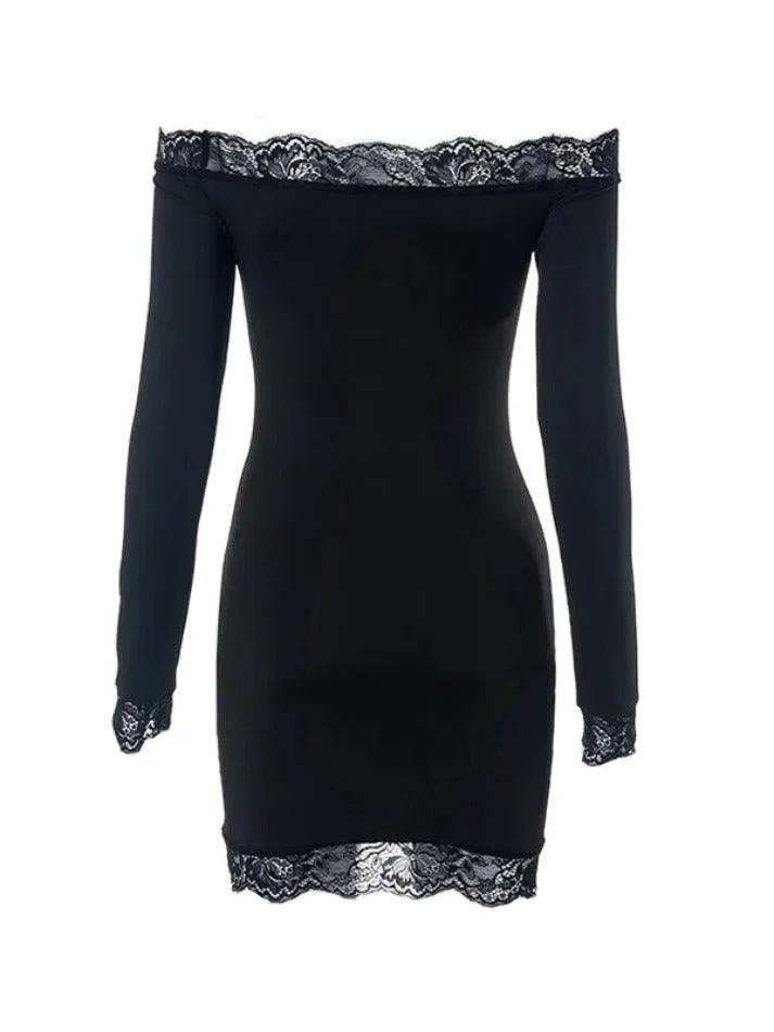 Wenkouban-nye outfits Lace Bandeau Slim Mini Dress 2025 fashion trends y2k style party club outfits