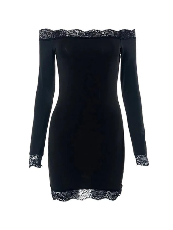 Wenkouban-nye outfits Lace Bandeau Slim Mini Dress 2025 fashion trends y2k style party club outfits