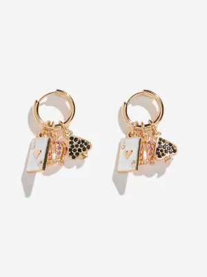 Westside Accessories Gold Studded Multi Charm Earrings