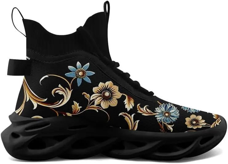 Wide Toe Mid-top Boots for Women Mesh Slip On Fashion Walking Shoes Lightweight Lace-up Workout Sneakers Anti-skid